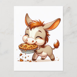Adorable Donkey Steals Pie Postkarte