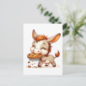 Adorable Donkey Steals Pie Postkarte (Stehend Vorderseite)