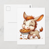 Adorable Donkey Steals Pie Postkarte (Vorne/Hinten)