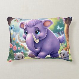 Adorable, doppelseitige Babymammutgestaltung Dekokissen