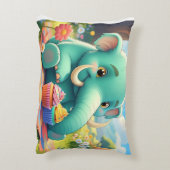 Adorable, doppelseitige Babymammutgestaltung Dekokissen (Rückseite(Vertikal))