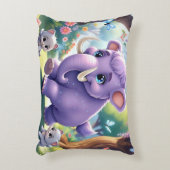 Adorable, doppelseitige Babymammutgestaltung Dekokissen (Vorderseite(Vertikal))