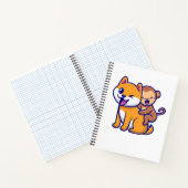 Adorable Dose and Monkey Cartoon Duo Notizblock (Innenseite)