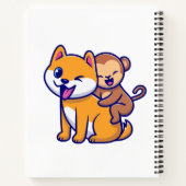 Adorable Dose and Monkey Cartoon Duo Notizblock (Rückseite)