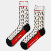 Adorable Downy Woodpecker Socken (Linkes Detail)