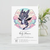 Adorable Dragon Baby Dusche Einladung (Stehend Vorderseite)