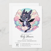 Adorable Dragon Baby Dusche Einladung (Vorne/Hinten)