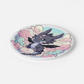 Adorable Dragon Baby Dusche Pappteller (Schrägansicht)