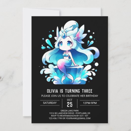 Adorable Dreamy Mermaid Birthday Einladung (Vorderseite)