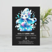 Adorable Dreamy Mermaid Birthday Einladung (Stehend Vorderseite)