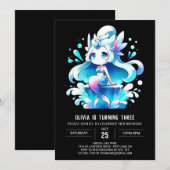 Adorable Dreamy Mermaid Birthday Einladung (Vorne/Hinten)