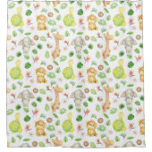 Adorable Dschungeltiere Kinder Duschvorhang (Vorderseite)