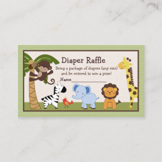 Adorable Dschungeltiere Windeln Raffeln Tickets Begleitkarte