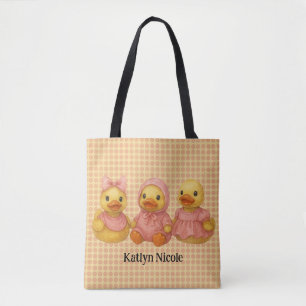 Adorable Duck Trio in rosa Outfits Tasche