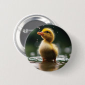 "Adorable Duckling im Regen Button (Vorne & Hinten)