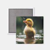 "Adorable Duckling im Regen Magnet (Vorderseite/Rückseite)