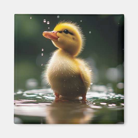 "Adorable Duckling im Regen Magnet (Vorne)