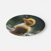 "Adorable Duckling im Regen Pappteller (Schrägansicht)