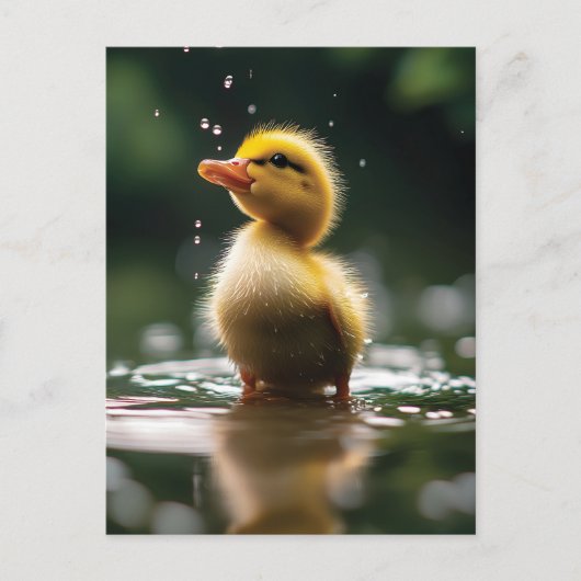"Adorable Duckling im Regen Postkarte (Vorderseite)