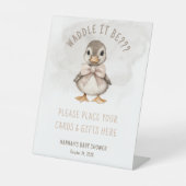 Adorable Duckling Waddle It Be Baby Shower Gift Sockelschild (Vorderseite)