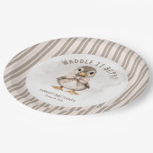 Adorable Duckling Waddle It Be Baby Shower Pappteller (Schrägansicht)