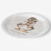 Adorable Duckling Waddle It Be Baby Shower Pappteller (Schrägansicht)