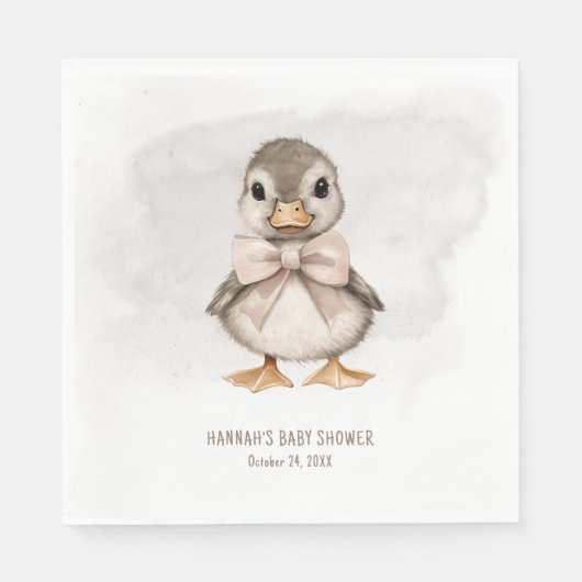 Adorable Duckling Waddle It Be Baby Shower Serviette (Vorderseite)