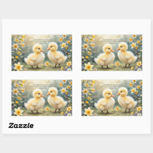 Adorable Ducklings in Frühlingsdüree Rechteckiger Aufkleber