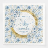 Adorable dustige blaue Blumen Goldjunge Dusche Serviette (Vorderseite)
