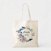 Adorable dusty blue floral Bride Stamm trendendy Tragetasche (Vorne)