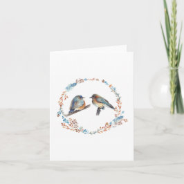 Adorable Eastern Bluebird Couple Floral Wreath