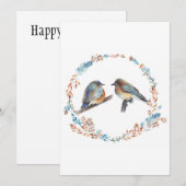 Adorable Eastern Bluebird Couple Happy Birthday (Vorne/Hinten)