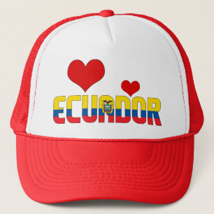 Adorable Ecuador Flag Herz Patriotic Truckerkappe