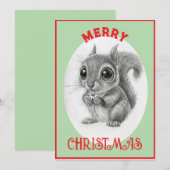 Adorable Eichhörnchen - Frohe Weihnachten (Vorne/Hinten)