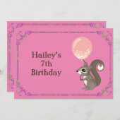 Adorable Eichhörnchen Geburtstag individualisierba Einladung (Vorne/Hinten)