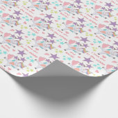 Adorable Einhorn zu den Sternen und zurück Geschenkpapier (Ecke)
