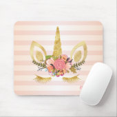 Adorable Einhornwand, Streifen - Personalisiert Mousepad (Mit Mouse)