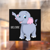 Adorable Elefant warm und einladend Board Bild Fensteraufkleber (Blatt 2)