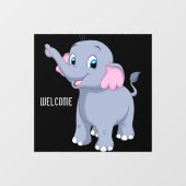 Adorable Elefant warm und einladend Board Bild Fensteraufkleber (Blatt)