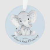 Adorable Elefanten Boys Erster Weihnachtsschmuck Ornament (Vorderseite)