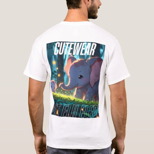 Adorable Elefanten im Blumengarten - Niedliche Äse T-Shirt (Rückseite)