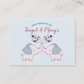 Adorable Elefanten Niedliche Babydusche Geschenkli Begleitkarte (Vorderseite)