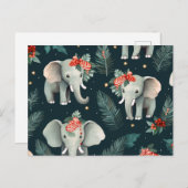 Adorable Elefanten Weihnachtsgrüße Postkarte (Vorne/Hinten)