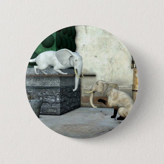 Adorable Elefantenkatzen Button (Vorderseite)