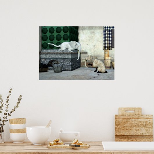 Adorable Elefantenkatzen Poster (Küche)