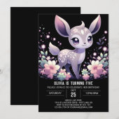Adorable Elegante Deer Einladung (Vorne/Hinten)
