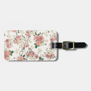 Adorable elegante Kleidung, florales Muster Person Gepäckanhänger