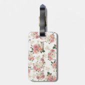 Adorable elegante Kleidung, florales Muster Person Gepäckanhänger (Rückseite vertikal)