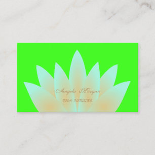 Adorable Elegante Lotus Blume Neon Green Visitenkarte