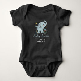 Adorable Elephant Blue Baby Boy Dusche Baby Strampler
